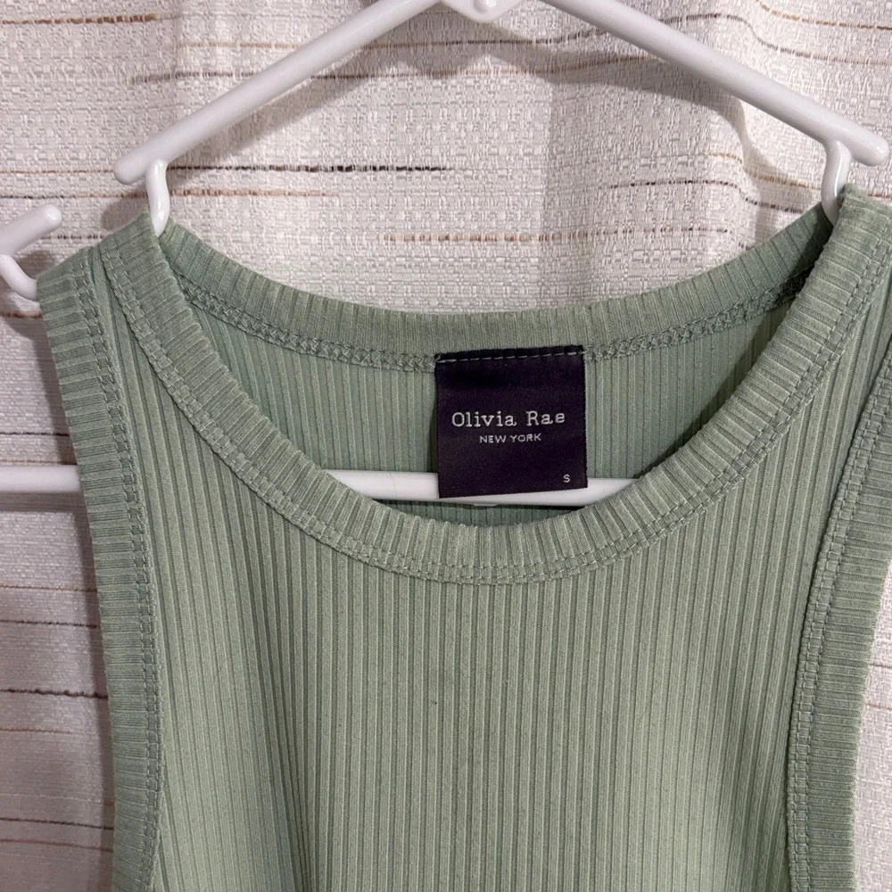 Olivia Rae Sage Ribbed Tank Top - Picture 2 of 5